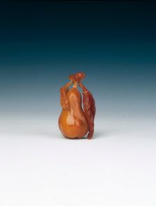 Amber pear, Early Qing dynasty, probably Kangxi period, China, 1662-1722. Creator: Unknown