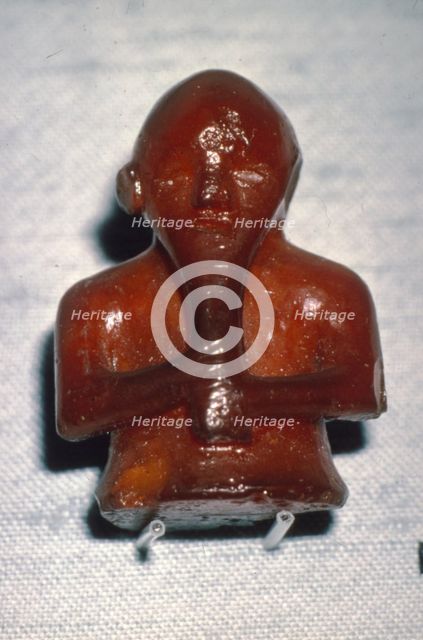 Amber Playing-Piece. Man with Long beard, from Roholte, Denmark, c8th-mid 11th century. Artist: Unknown.