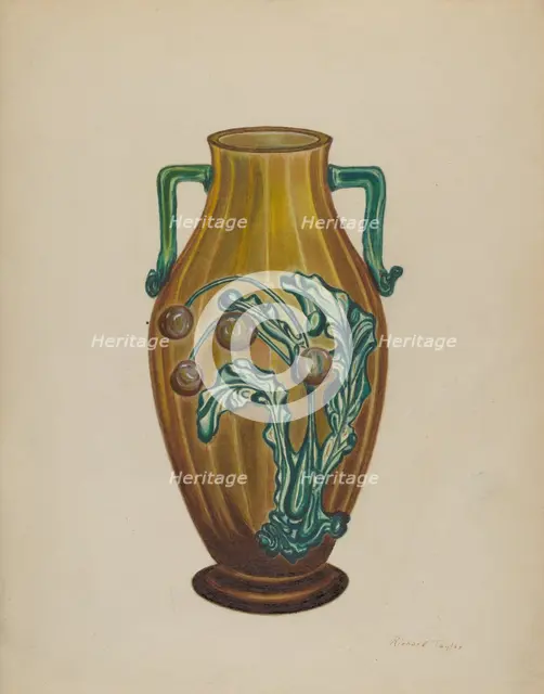 Amber Vase, c. 1937. Creator: Richard Taylor.