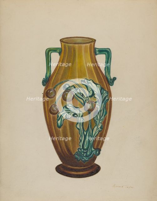 Amber Vase, c. 1937. Creator: Richard Taylor.