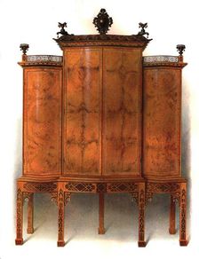 Amboyna and rosewood cabinet, 1906. Artist: Shirley Slocombe
