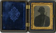 Ambrotype of a Civil War soldier, 1861-1865. Creator: Unknown