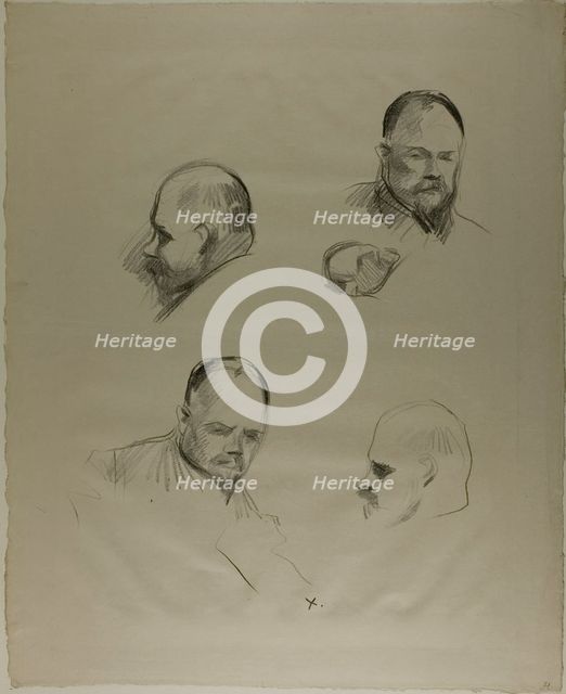 Ambroise Vollard, Four Sketches, c. 1910. Creator: Jean Louis Forain.