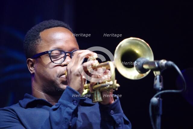 Ambrose Akinmusire, Love Supreme Jazz Festival, Glynde Place, East Sussex, 2015. Artist: Brian O'Connor.