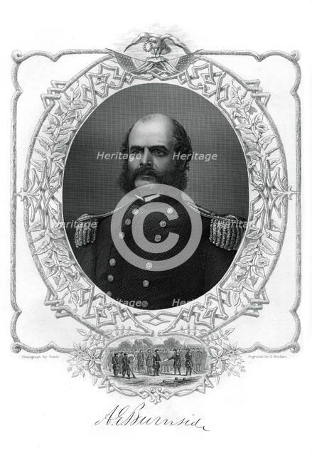 Ambrose Burnside, Union Army general in the American Civil War, 1862-1867.Artist: G Stodart