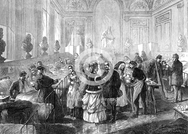 Ambulance at the Theatre Francais, Paris, 1871. Creator: Charles Joseph Staniland.