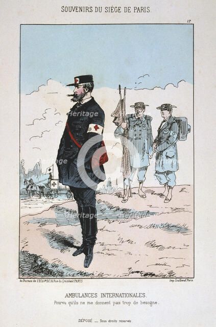 'Ambulances Internationales', Siege of Paris, 1870-1871. Artist: Anon