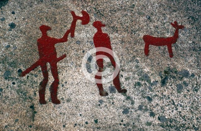 Ambush, Bronze Age rock carving, Tanum, Västra Götaland, Sweden. Creator: Jerker Norlander.