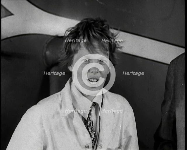 Amelia Earhart Giving a Speech, 1930s. Creator: British Pathe Ltd.