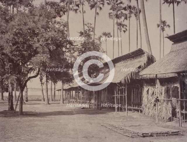 Amerapoora: Barracks of the Burmese Guard, September 1-October 21, 1855. Creator: Captain Linnaeus Tripe.