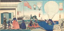 America”: Enjoying Hot Air Balloons , 1867. Creator: Utagawa Yoshitora