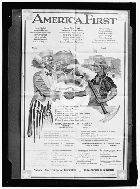 America First poster, between 1911 and 1920. Creator: Harris & Ewing.
