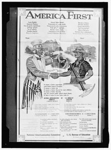 America First poster, between 1911 and 1920. Creator: Harris & Ewing