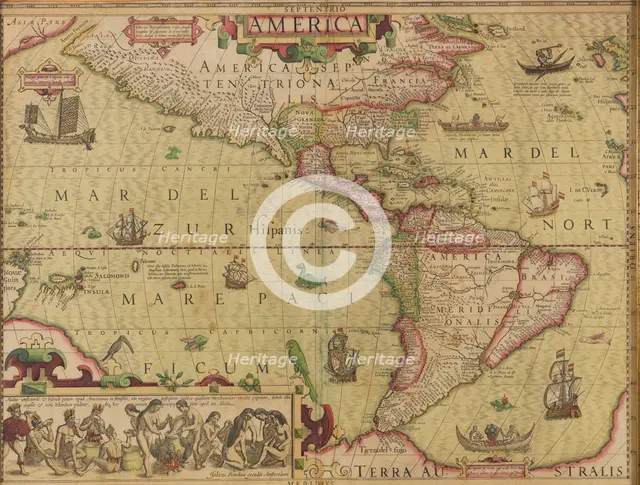 America. From Mercator-Hondius Atlas, c.1620. Creator: Hondius, Jodocus (1563-1612).