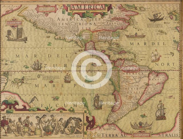 America. From Mercator-Hondius Atlas, c.1620. Creator: Hondius, Jodocus (1563-1612).