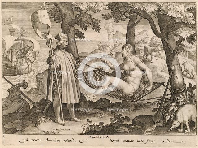 America: pl.1, c. 1580/1590. Creator: Theodoor Galle.