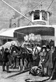 America revisited by our Special Artist: Fulton Ferry, New York, 1890. Creator: P Naumann