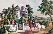 American Country Life, May Morning 1855.Artist: Currier and Ives
