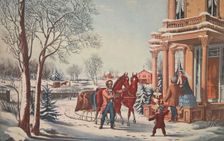 American Country Life, Pleasures of Winter, pub. 1855, Currier & Ives (Colour Lithograph)