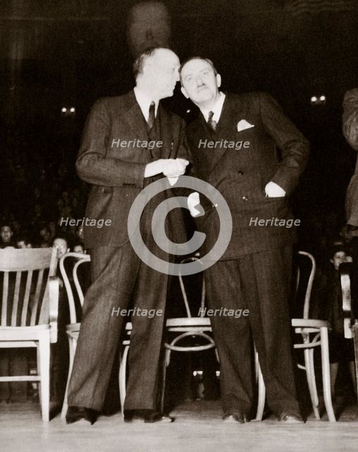 American Communist leaders William Foster and Earl Browder, 1940. Creator: Unknown.