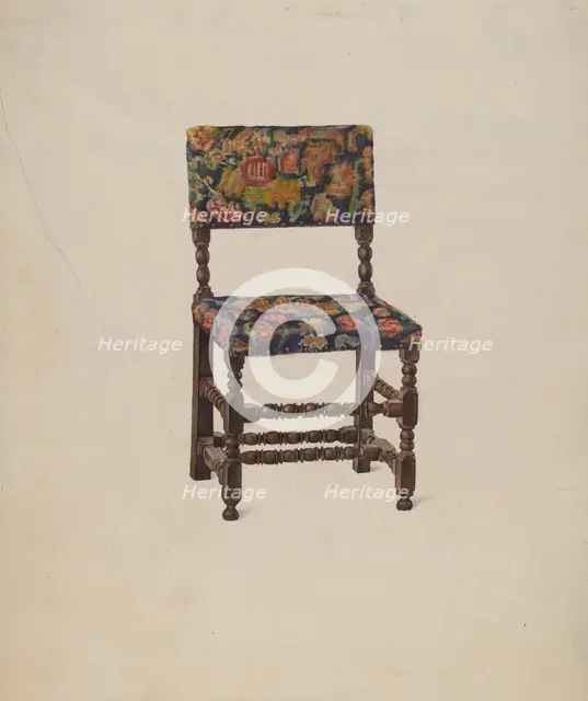 American Chair with Turkey Work, 1936. Creator: Victor F. Muollo.