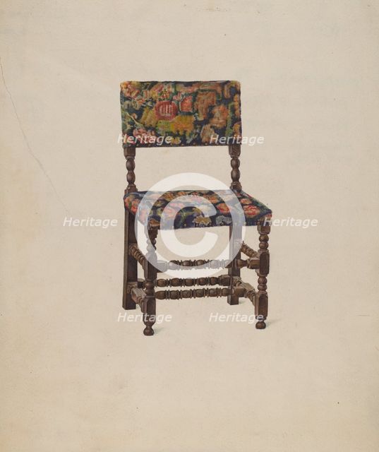 American Chair with Turkey Work, 1936. Creator: Victor F. Muollo.