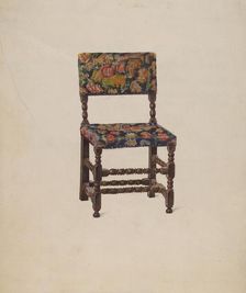 American Chair with Turkey Work, 1936. Creator: Victor F. Muollo