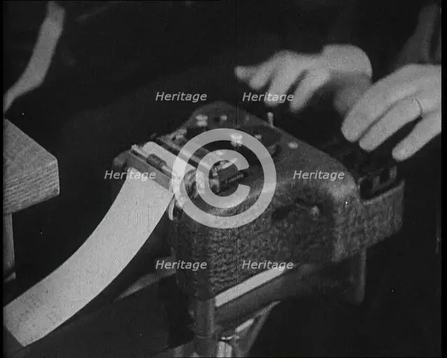 American Civilians Operating Stenotypes During the Lindbergh's Kidnapping Case Trial, 1930s. Creator: British Pathe Ltd.