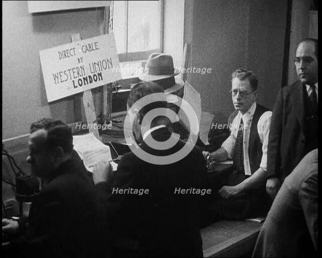American Civilians Operating Stenotypes During the Lindbergh's Kidnapping Case Trial, 1930s. Creator: British Pathe Ltd.