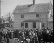 American Civilians Gathering Outside a House, 1930s. Creator: British Pathe Ltd