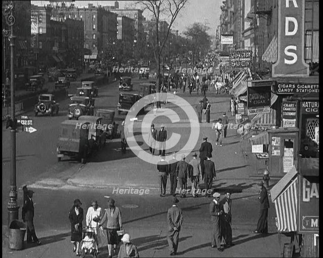 American Civilians Walking on the Pavement on the Streets , 1930s. Creator: British Pathe Ltd.