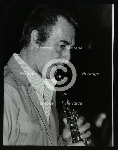 American clarinetist Buddy DeFranco playing at the Bass Clef, London, 1985. Artist: Denis Williams