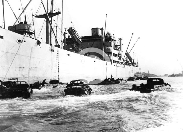 American amphibious vehicles, Le Havre, France, 1944. Artist: Unknown