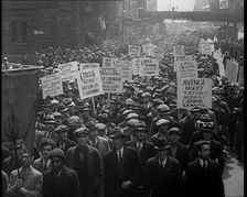 American anti-fascists Marching and Holding Signs, 1933. Creator: British Pathe Ltd