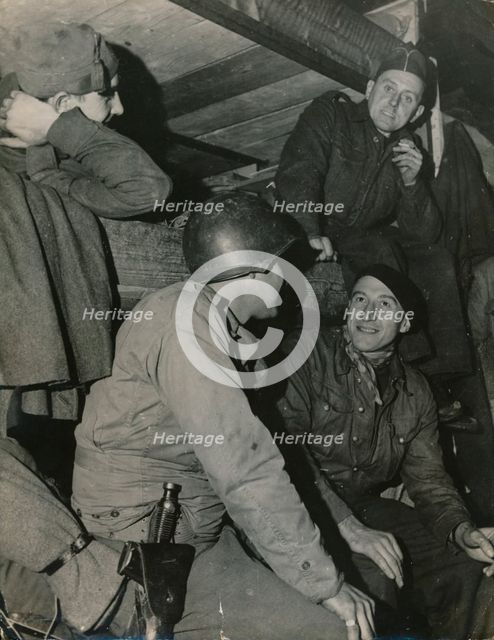 American and French troops take a break, c.1940s. Creator: Unknown.