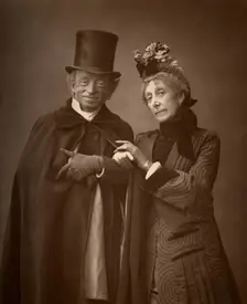 American actors James Lewis and Ann Gilbert in A Night Off 1886. Artist: Barraud