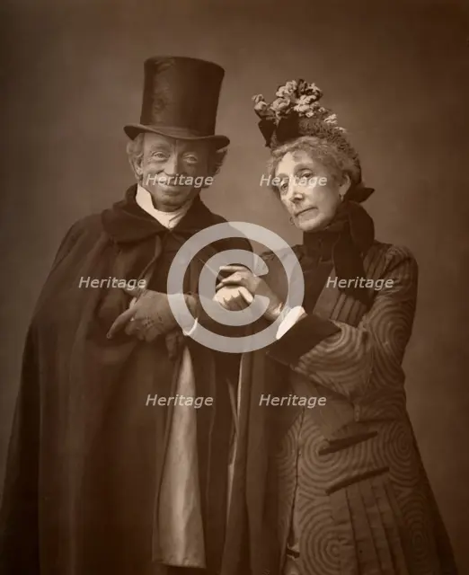 American actors James Lewis and Ann Gilbert in 'A Night Off', 1886. Artist: Barraud