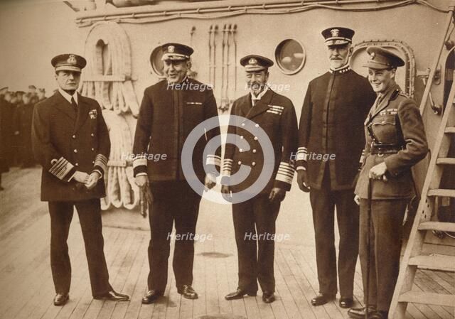 American admirals afloat with the King, 1918 (1935). Artist: Unknown.
