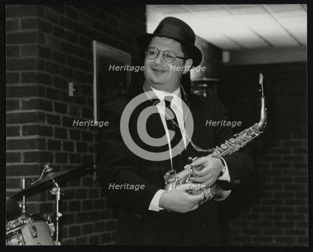American alto saxophonist Michael Hashim at The Fairway, Welwyn Garden City, Hertfordshire, 1997. Creator: Denis Williams.