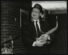 American alto saxophonist Michael Hashim at The Fairway, Welwyn Garden City, Hertfordshire, 1997. Creator: Denis Williams