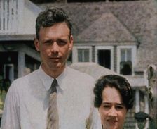 American Aviator Charles Augustus Lindbergh and His Wife Anne Morrow Lindbergh Posing..., 1930s. Creator: British Pathe Ltd
