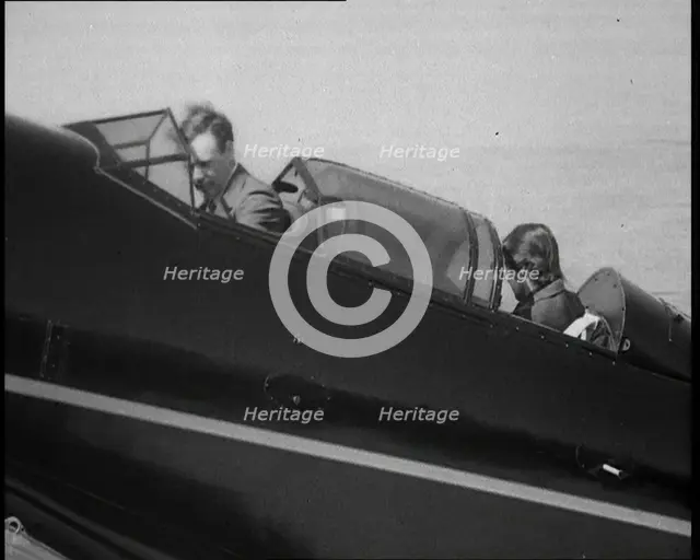 American Aviator Charles Augustus Lindbergh and His Wife Anne Morrow Lindbergh on Their Air..., 1930 Creator: British Pathe Ltd.