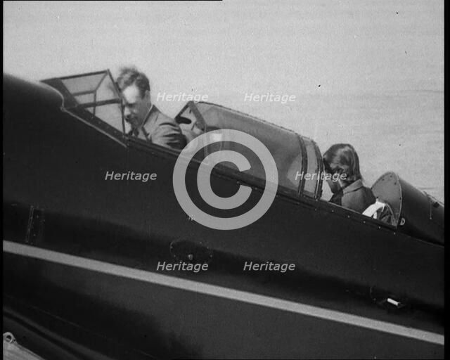 American Aviator Charles Augustus Lindbergh and His Wife Anne Morrow Lindbergh on Their Air..., 1930 Creator: British Pathe Ltd.