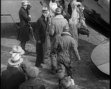 American Aviator Charles Augustus Lindbergh and His Wife Anne Morrow Lindbergh Wearing..., 1930s. Creator: British Pathe Ltd