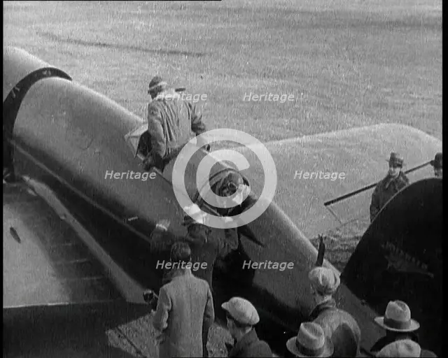 American Aviator Charles Augustus Lindbergh and His Wife Anne Morrow Lindbergh Wearing..., 1930s. Creator: British Pathe Ltd.