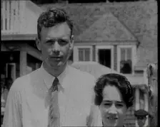 American Aviator Charles Augustus Lindbergh and His Wife Anne Morrow Lindbergh Posing..., 1930s. Creator: British Pathe Ltd