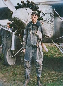 American aviator Charles Lindbergh and his plane, Spirit of St Louis c1927 (c1937). Creator: Unknown