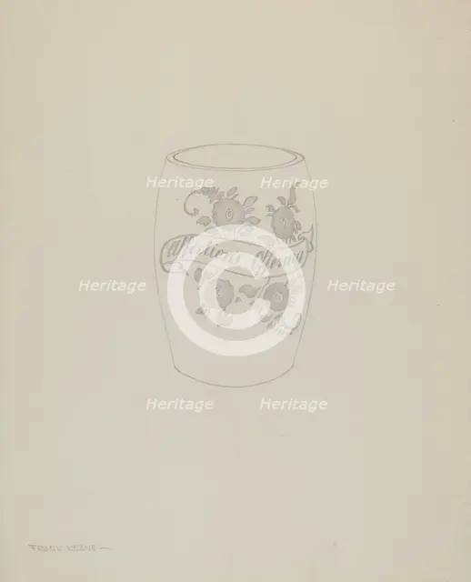 American "Bohemian" Glass Mug, 1935/1942. Creator: Frank M Keane.
