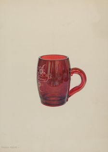American "Bohemian" Glass Mug, c. 1939. Creator: Frank M Keane