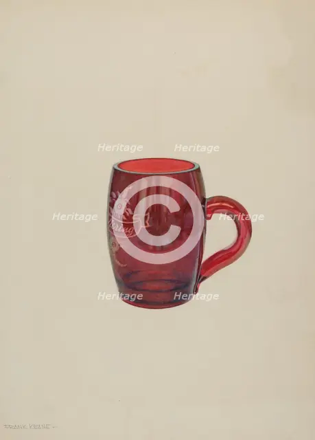 American "Bohemian" Glass Mug, c. 1939. Creator: Frank M Keane.